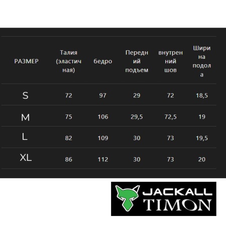 Брюки Jackall Timon Stretch Comfy Pants Black L