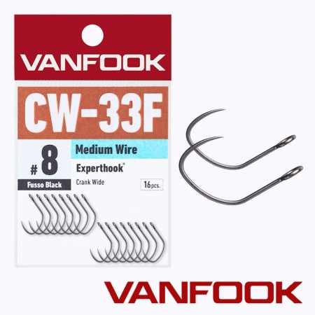 Крючки одинарные Vanfook CW-33F #8 16шт