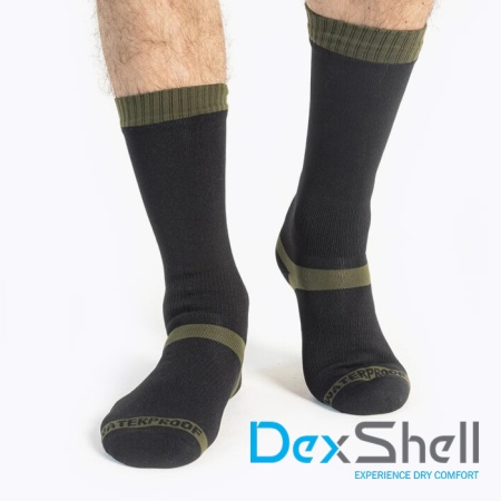 Водонепроницаемые носки DexShell Trekking черный/зеленый M(39-42)