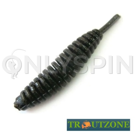 Мягкие приманки Trout Zone Ribber Pupa 2.1 Black 6шт