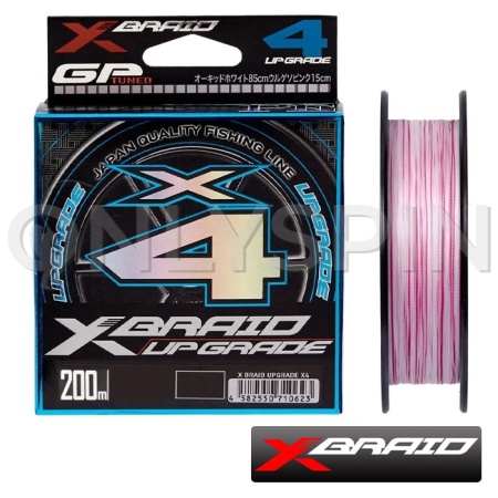 Шнур X-Braid Upgrade X4 200m white/pink #0.8 0.148mm 6.3kg