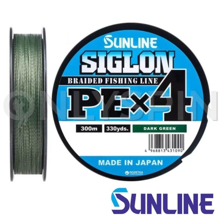 Шнур Sunline Siglon PE X4 300m dark green #1 0.171mm 7.7kg