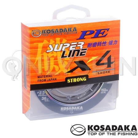 Шнур Kosadaka Super Line PE X4 150m Smoke 0.14mm 6.8kg