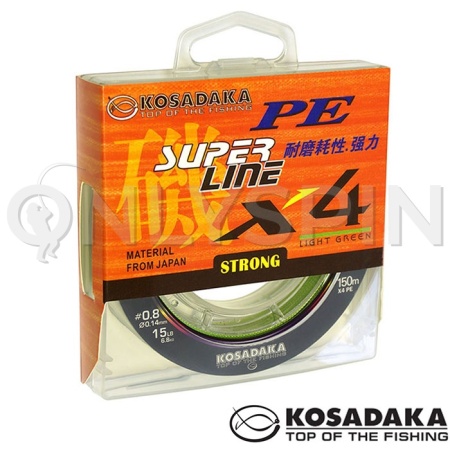 Шнур Kosadaka Super Line PE X4 150m Light green 0.20mm 12.2kg