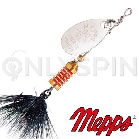 Блесна вертушка Mepps Aglia Mouche 00 AG NR 1.5gr Серебро Черный
