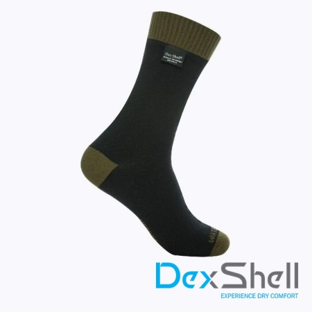 Водонепроницаемые носки DexShell Thermlite черный/зеленый L(43-46)