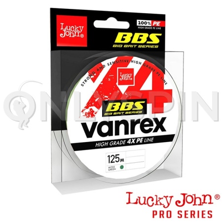 Шнур Lucky John Vanrex BBS X4 Braid 125m Moss Green 0.28mm 14.1kg