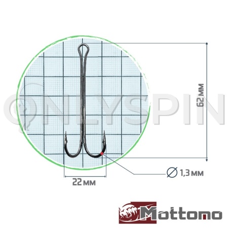 Крючки двойные Mottomo ZX03-XL #2/0 10шт