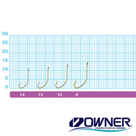 Крючки одинарные Owner 53157 Brown Straw Hook 14 15шт