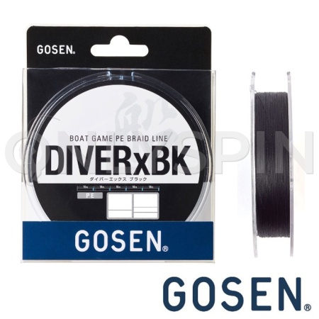 Шнур Gosen Diver x Black 4PE 200m black #1.5 23lb 0.205mm 10.6kg
