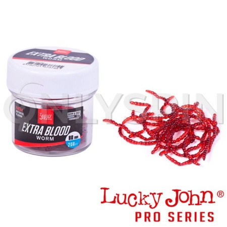 Мягкие приманки Lucky John Extra Blood Worm красный 200шт