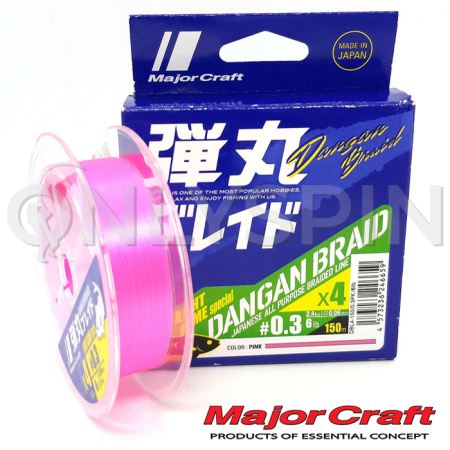 Шнур Major Craft Dangang Braid PE X4 Light Game Special 150m pink #0.4 3.2kg