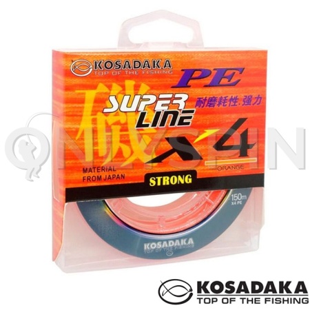 Шнур Kosadaka Super Line PE X4 150m Orange 0.16mm 8.6kg