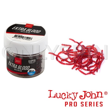 Мягкие приманки Lucky John Extra Blood Worm XL красный 160шт