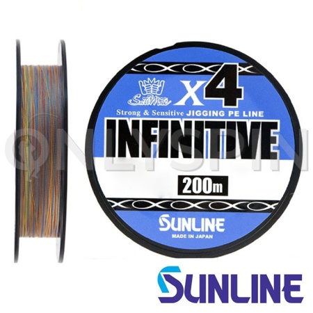 Шнур Sunline Infinitive PE X4 200m multicolor #1 18lb 0.165mm 8.2kg