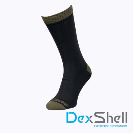 Водонепроницаемые носки DexShell Thermlite черный/зеленый L(43-46)