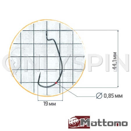 Крючки офсетные Mottomo JS-19 #1/0 8шт
