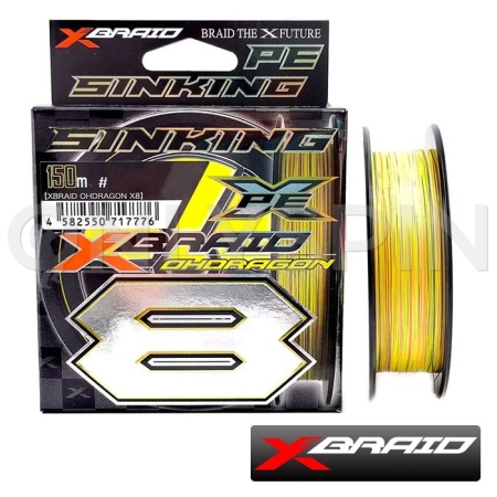 Шнур X-Braid Ohdragon X8 150m yellow/mark #1 18lb 0.165mm 8.2kg