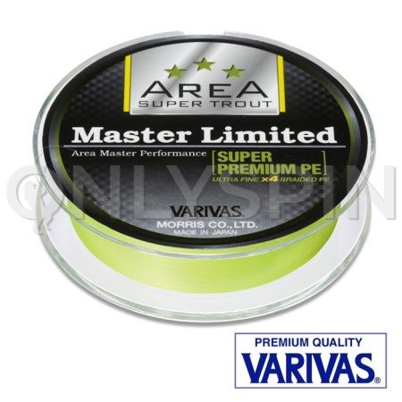 Шнур Varivas Area Super Trout Master Limited Super Premium PE X4 75m neo yellow #0.15 0.065mm 2kg