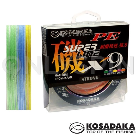 Шнур Kosadaka Super Line PE X9 150m Multicolor 0.12mm 10.9kg