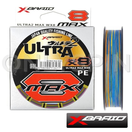 Шнур X-Braid Ultra2 Max WX8 150m multicolor #1.2 0.185mm 10.8kg