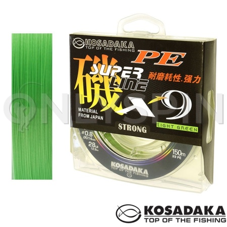 Шнур Kosadaka Super Line PE X9 150m Light Green 0.16mm 13.2kg