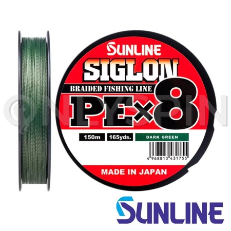 Шнур Sunline Siglon PE X8 150m dark green #3 0.296mm 22kg