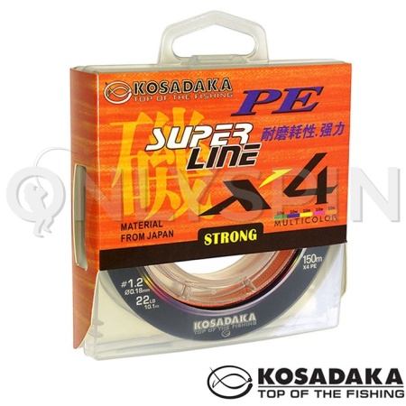 Шнур Kosadaka Super Line PE X4 150m Multicolor 0.10mm 3.2kg