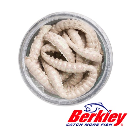 Мягкие приманки Berkley Power Sparkle Honey Worm 25 White Scales