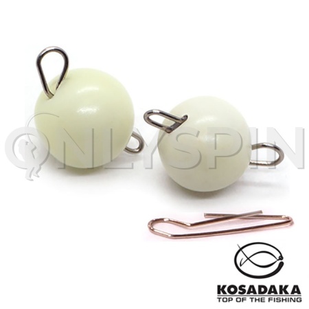 Вольфрамовые чебурашки Kosadaka 2.5gr White Glowing 2шт