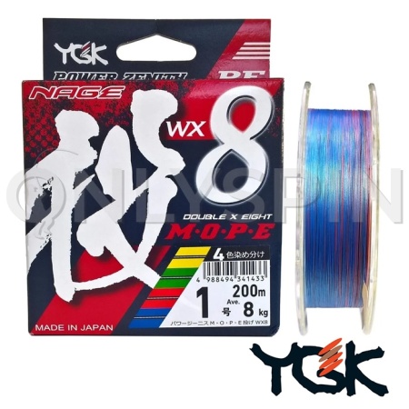 Шнур YGK MOPE PE WX8 200m multicolor #0.6 0.128mm 4.5kg