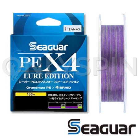 Шнур Seaguar Kureha PE X4 Lure Edition 150m violet #0.3 6.4lb 0.09mm 2.9kg