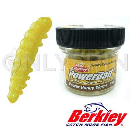 Мягкие приманки Berkley Power Garlic Honey Worm 25 Hot Yellow