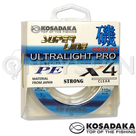 Шнур Kosadaka Super Line PE X4 Ultralight Pro 110m White 0.04mm 2.7kg