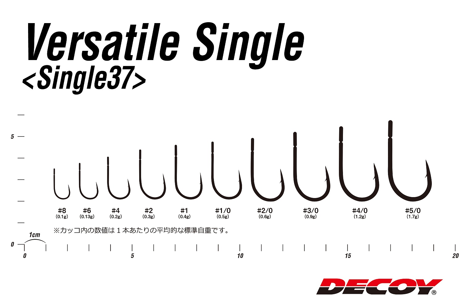 Крючки одинарные Decoy Single 37 Versatile #8 8шт