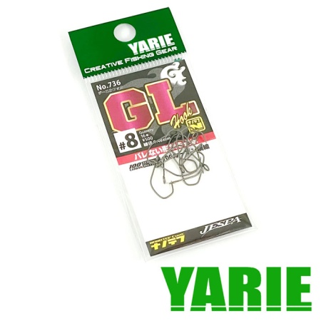 Крючки одинарные Yarie GL Hook 736 #8 16шт