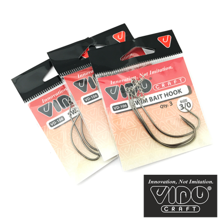 Крючки офсетные VD-106 Swim Bait Hook 7/0 3шт