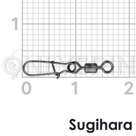 Вертлюжки с карабином Sugihara Snap With Wax Rolling Swivel #00 7kg 8шт
