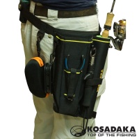 Сумка Kosadaka M10 набедренная со стаканом для спиннинга и коробкой черная