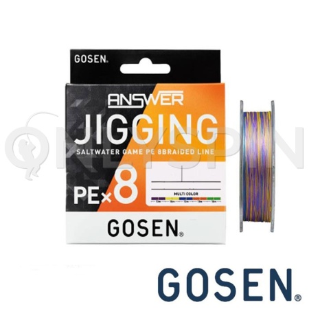 Шнур Gosen Answer Jigging PEx8 multicolor 200m #1.2 25lb 0.185mm 11.4kg