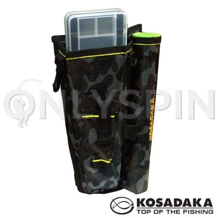 Сумка Kosadaka M10 набедренная со стаканом для спиннинга и коробкой камуфляж
